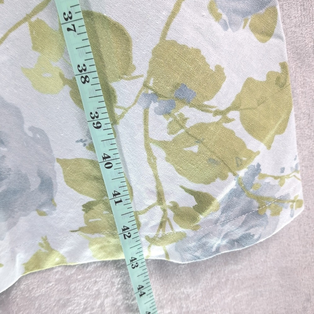 Vintage Norton Studio Dress Womens XL Linen Blend Blue Floral Shift Cottagecore - Picture 5 of 8